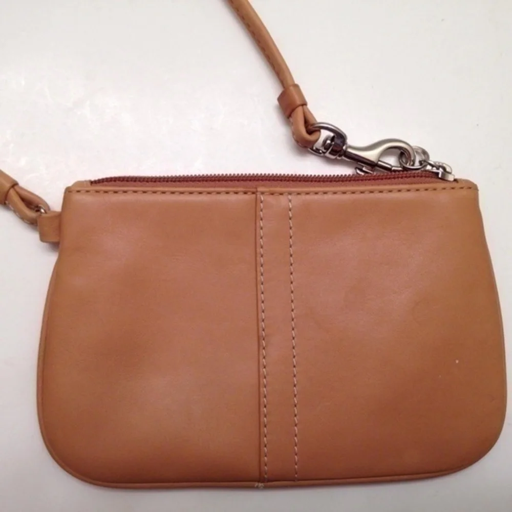 COACH neutral tone wristlet
